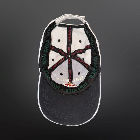 Iowa Wild Hockey Embroidered Logo Adjustable Back Cap Hat Black/White - Picture 3 of 8